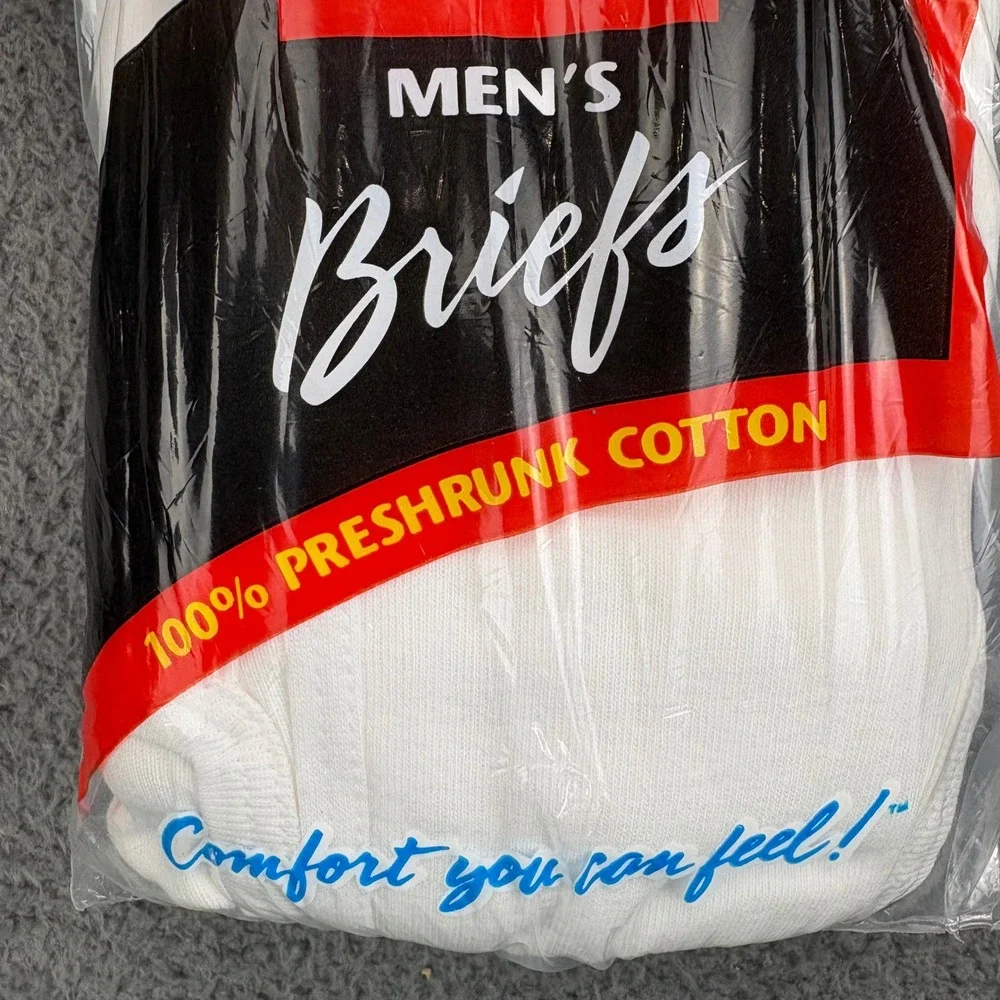 Vintage 1997 Hanes Mens Briefs 6 Pack White 100% Cotton Made in USA Size‎ 36 NEW